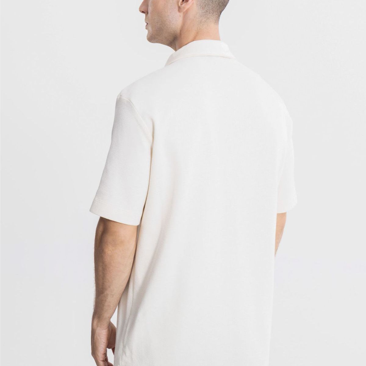 ATMOS - Camisa  Para Hombre Sobrecamisa Manga Corta Color Beige Marca Atmos #32010003