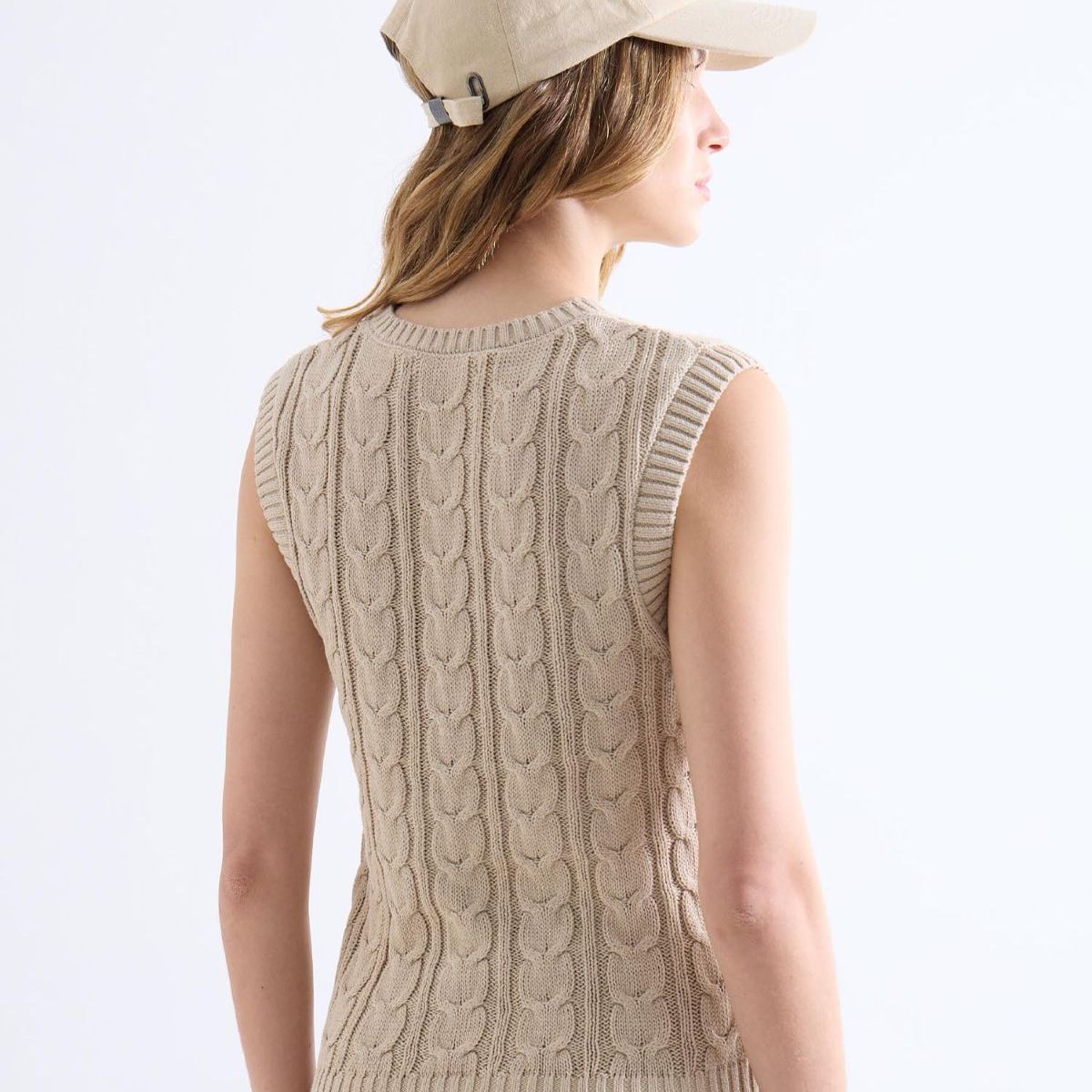 SEVEN SEVEN - Camiseta  Para Mujer Manga Sisa Cuello Redondo Color Beige Marca Seven Seven #28096424