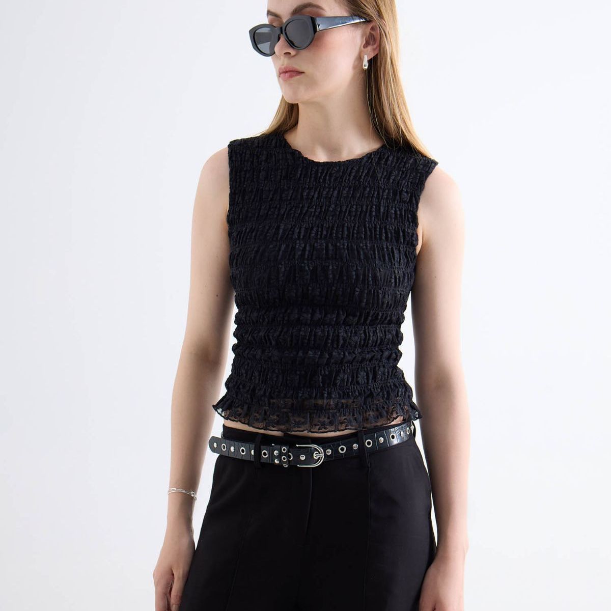 SEVEN SEVEN - Camiseta  Para Mujer Manga Sisa Cuello Redondo Color Negro Marca Seven Seven #28096603