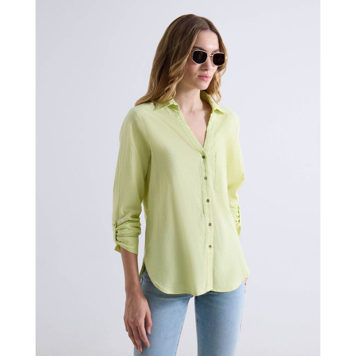 SEVEN SEVEN - Blusa  Para Mujer Manga Larga Color Verde Marca Seven Seven #28124136