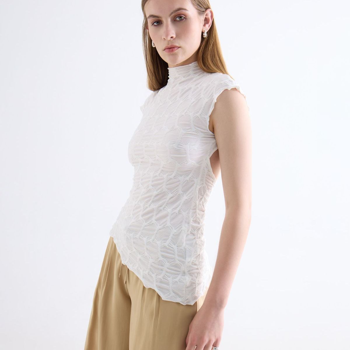 SEVEN SEVEN - Camiseta  Para Mujer Manga Corta Cuello Alto Color Blanco Marca Seven Seven #28096605