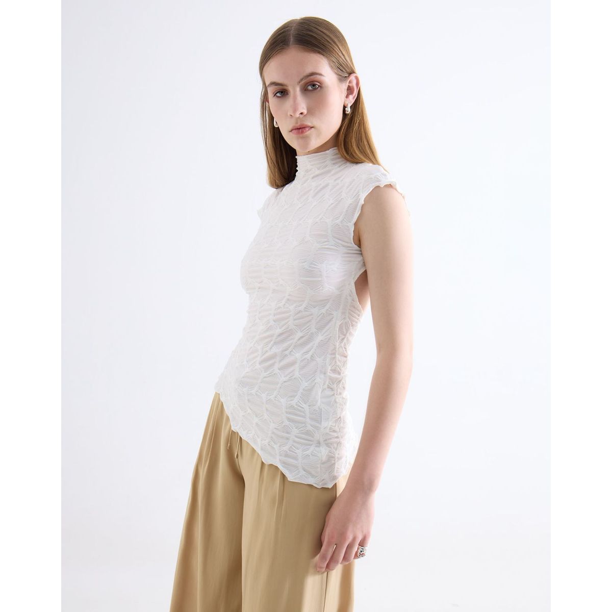 SEVEN SEVEN - Camiseta  Para Mujer Manga Corta Cuello Alto Color Blanco Marca Seven Seven #28096605