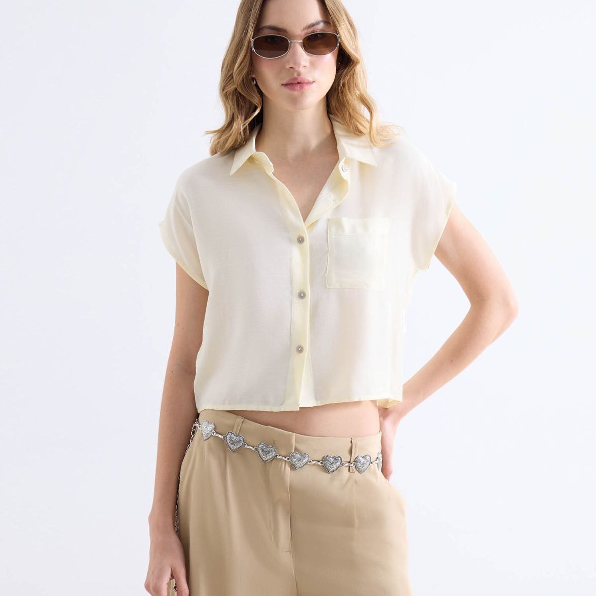 SEVEN SEVEN - Blusa  Para Mujer Manga Corta Color Amarillo Marca Seven Seven #28124131