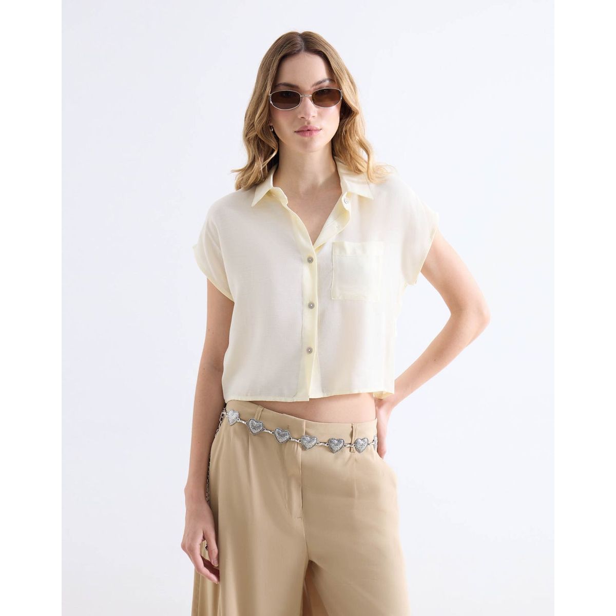 SEVEN SEVEN - Blusa  Para Mujer Manga Corta Color Amarillo Marca Seven Seven #28124131