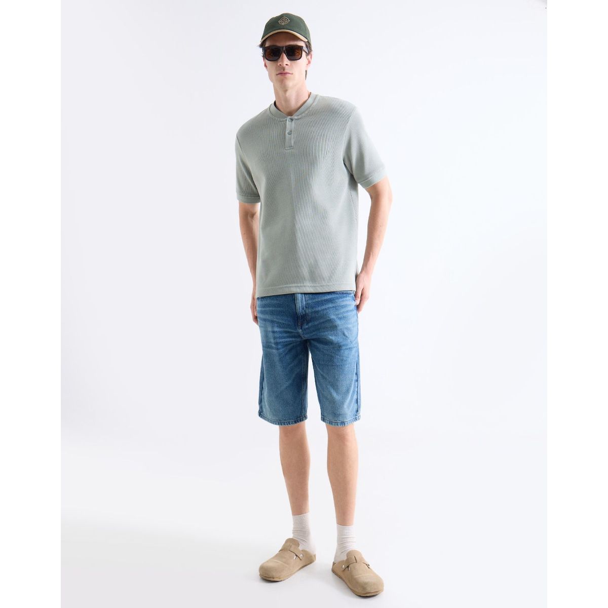 SEVEN SEVEN - Bermuda Regular Tono Medio  Para Hombre Azul Seven Seven