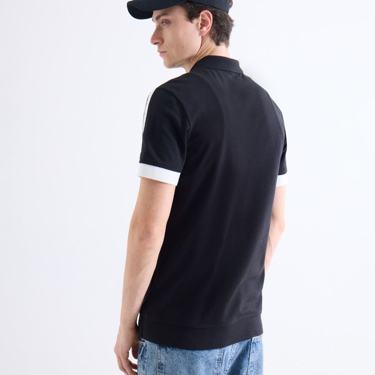 SEVEN SEVEN - Polo  Para Hombre Cuello Tejido Sin Bolsillo Color Negro Marca Seven Seven #45110922