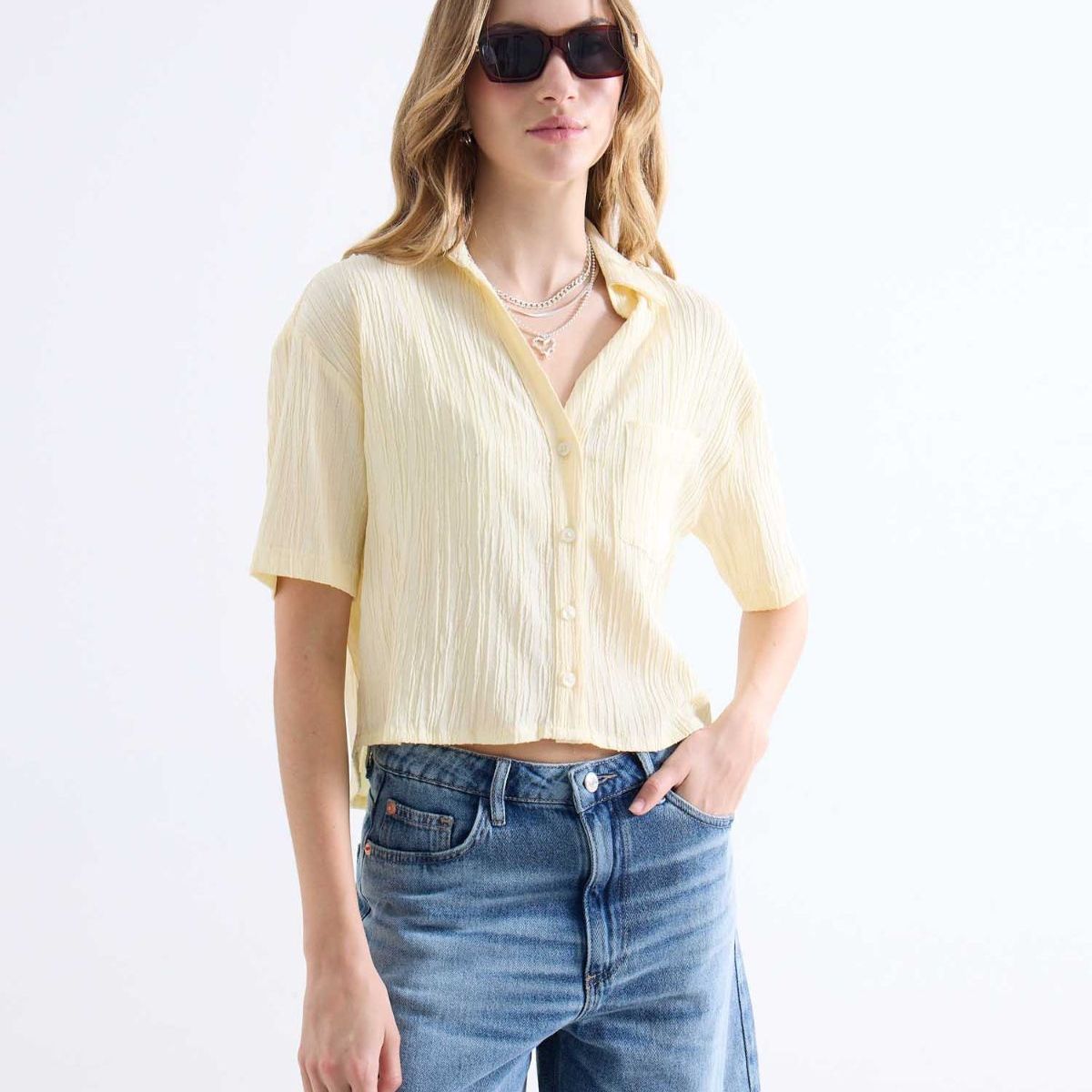 SEVEN SEVEN - Blusa  Para Mujer Manga Corta Color Amarillo Marca Seven Seven #28124154