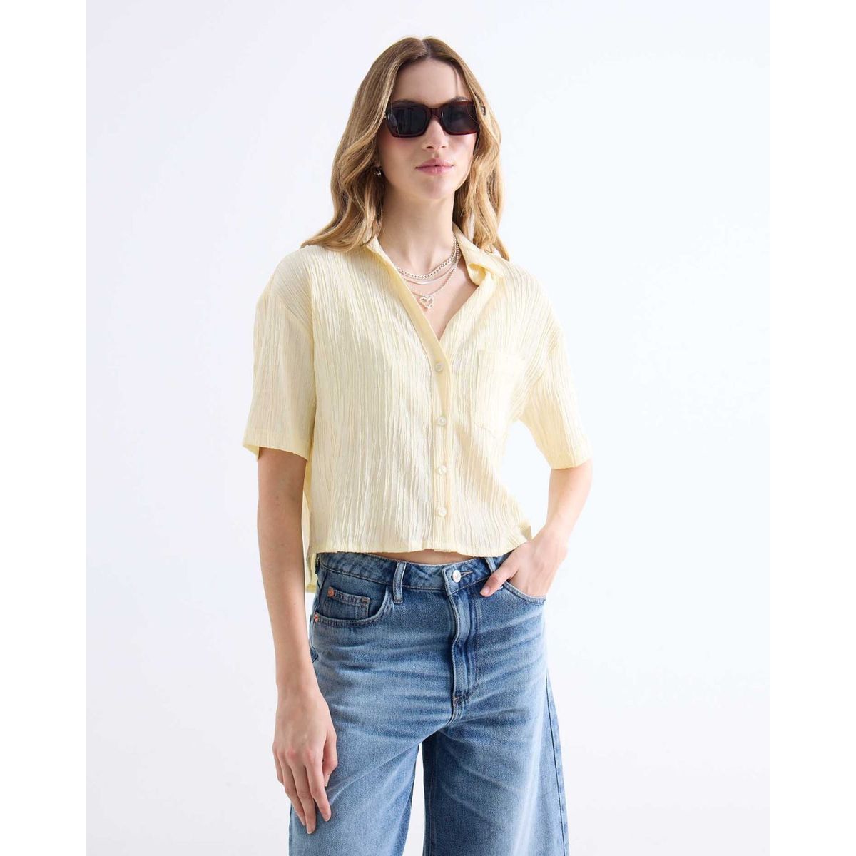 SEVEN SEVEN - Blusa  Para Mujer Manga Corta Color Amarillo Marca Seven Seven #28124154