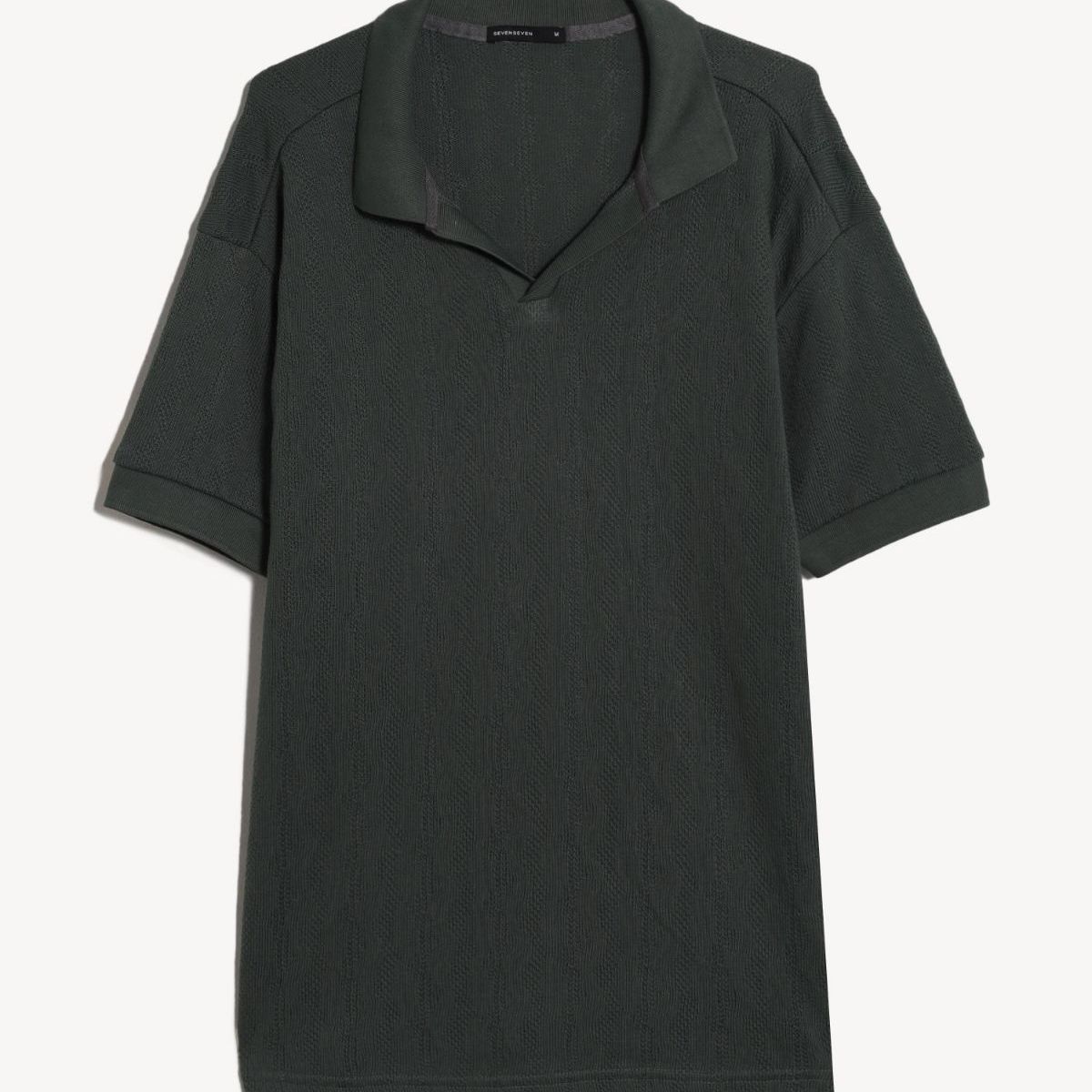 SEVEN SEVEN - Polo  Para Hombre Cuello Tejido Sin Bolsillo Color Verde Marca Seven Seven #45110961
