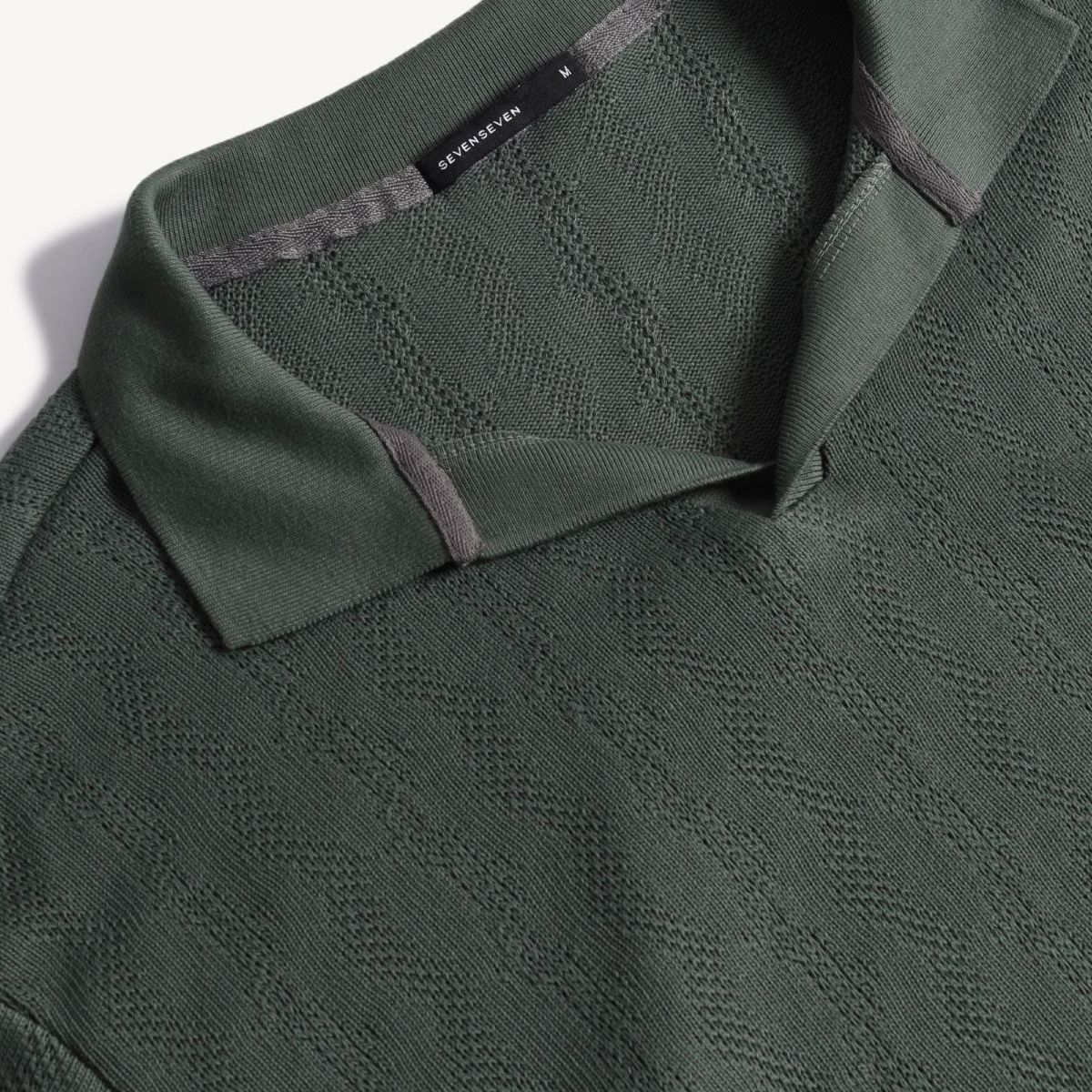 SEVEN SEVEN - Polo  Para Hombre Cuello Tejido Sin Bolsillo Color Verde Marca Seven Seven #45110961