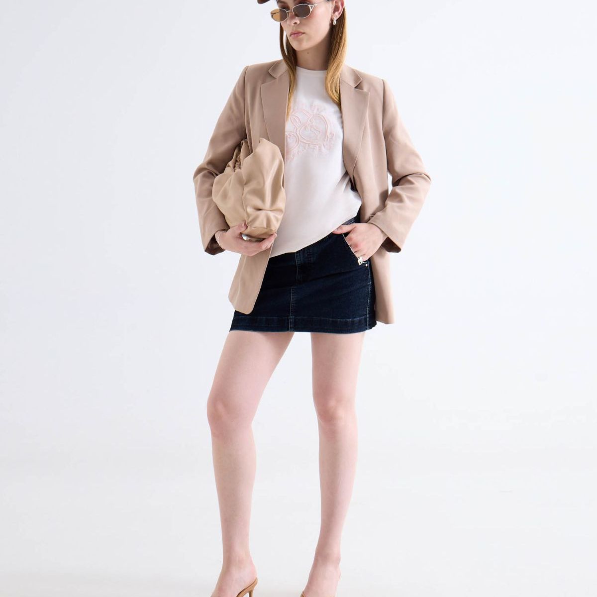 SEVEN SEVEN - Falda Mini En Denim Oscuro  Para Mujer Negro Seven Seven