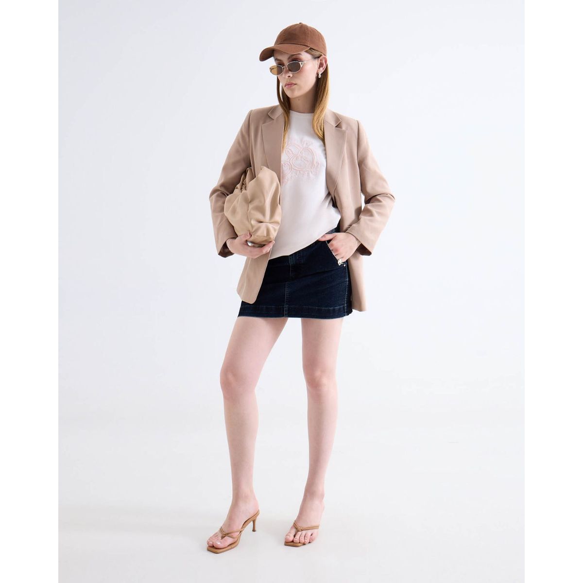 SEVEN SEVEN - Falda Mini En Denim Oscuro  Para Mujer Negro Seven Seven