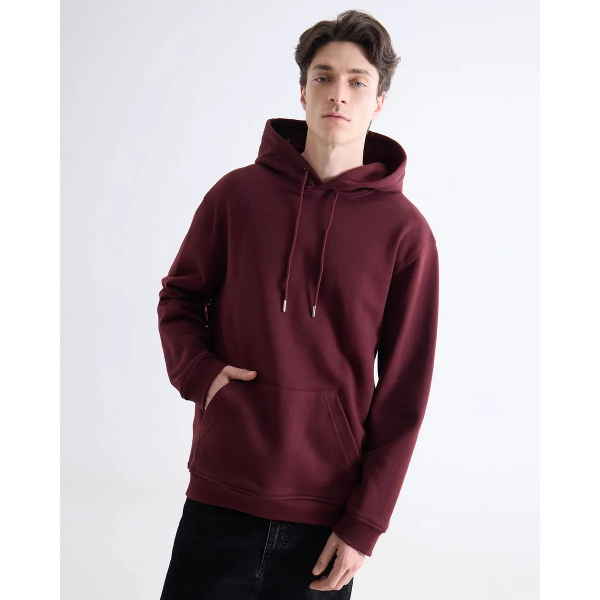 SEVEN SEVEN - Buzo  Para Hombre Hoodie Color Vino Marca Seven Seven #45060727