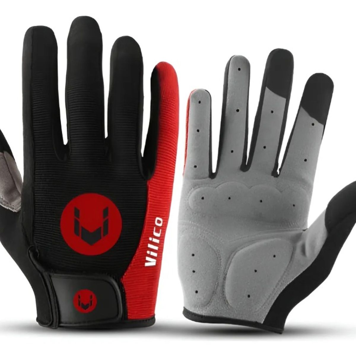GENERICO - Guantes Térmicos Antideslizantes para Ciclismo Antishock Rojo