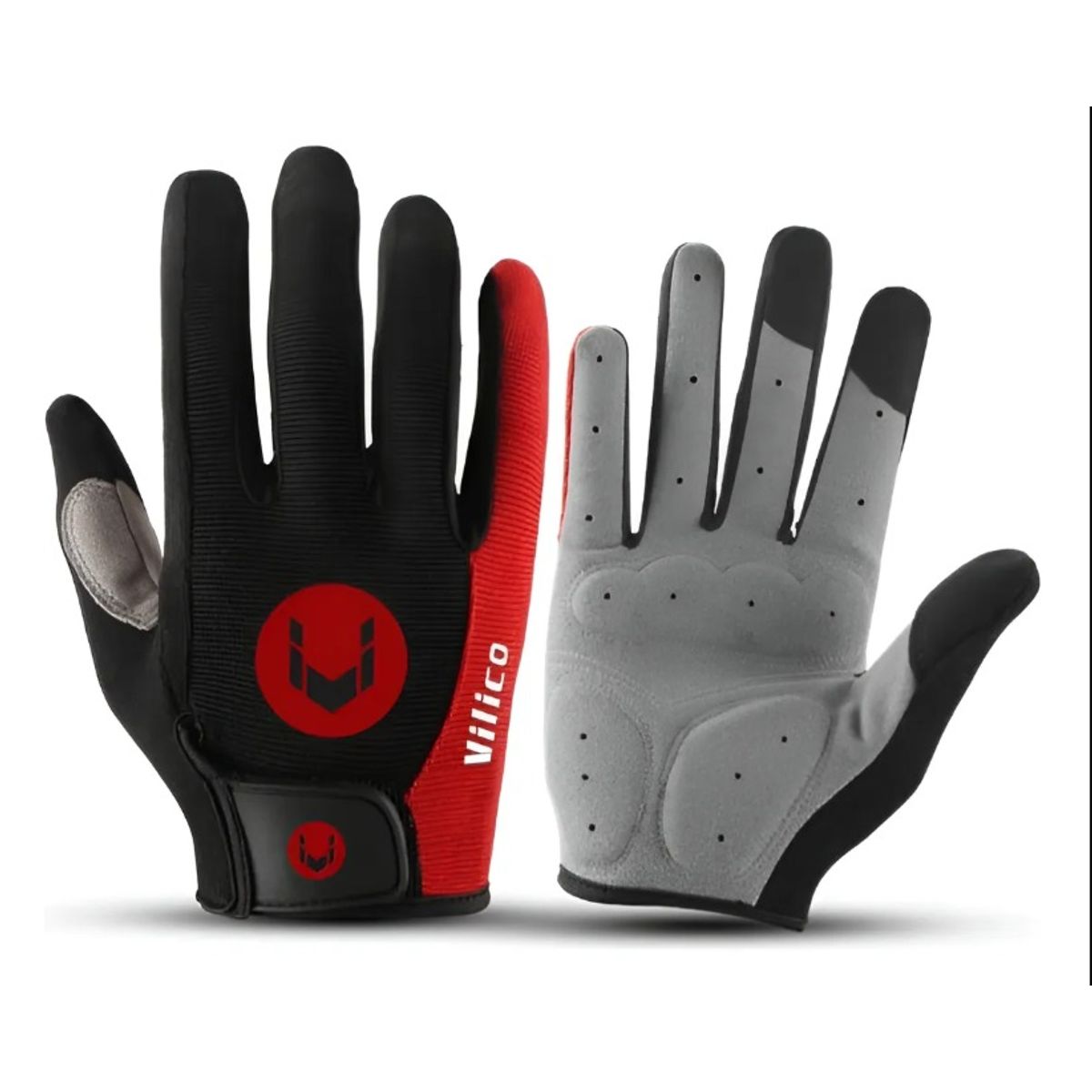 GENERICO - Guantes Térmicos Antideslizantes para Ciclismo Antishock Rojo