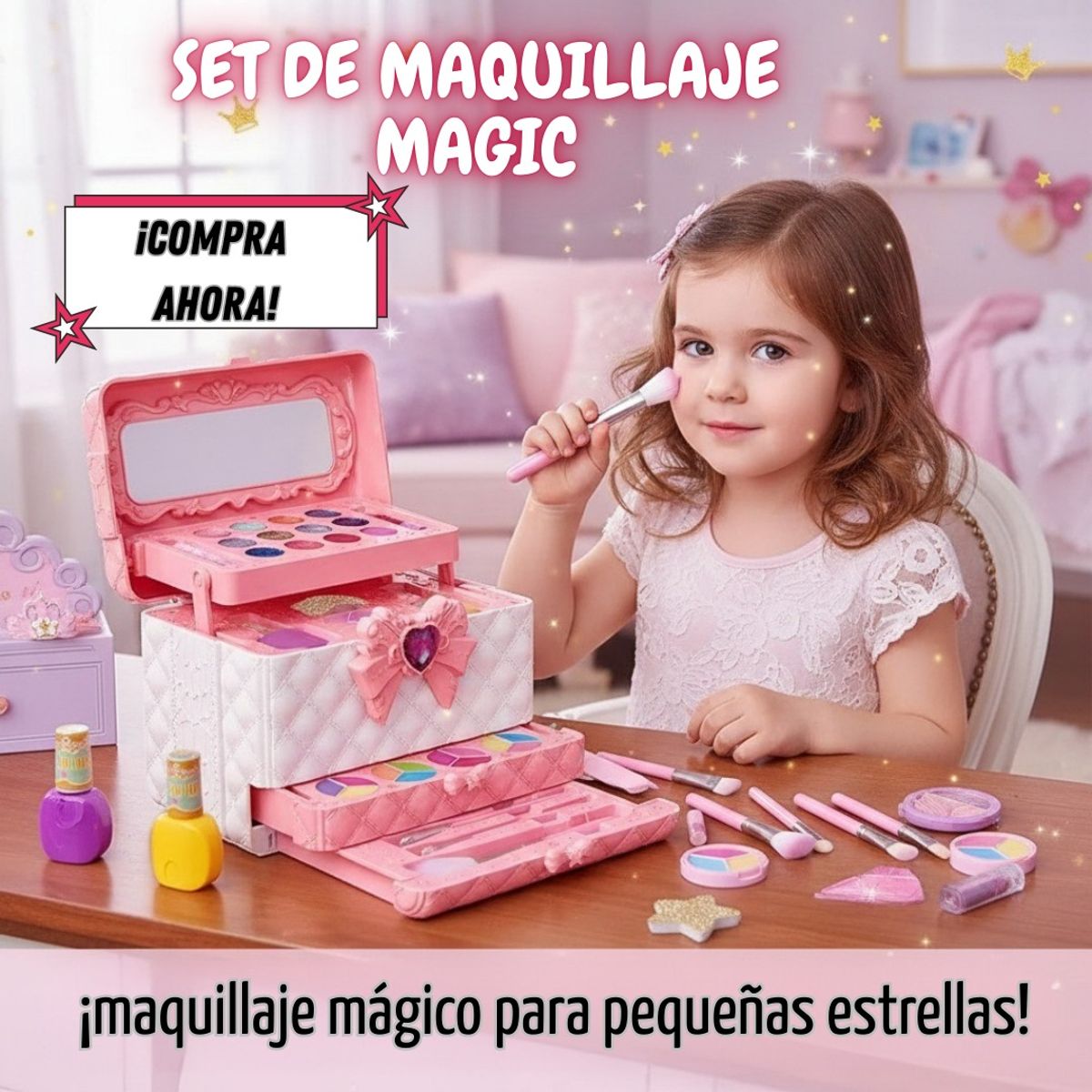 JUGUETELANDIA - MAQUILLAJE LIBRE DE TOXICOS PARA NIÑAS REGALO PERFECTO