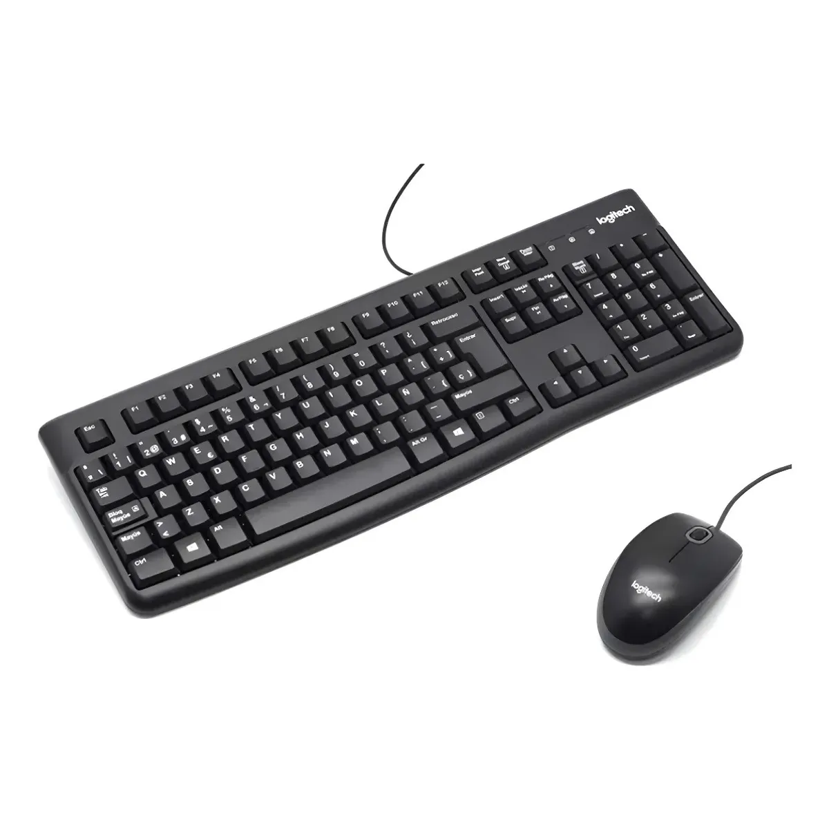 LOGITECH - Kit De Teclado Y Mouse Logitech Mk120 Español Latinoamérica De Color Negro