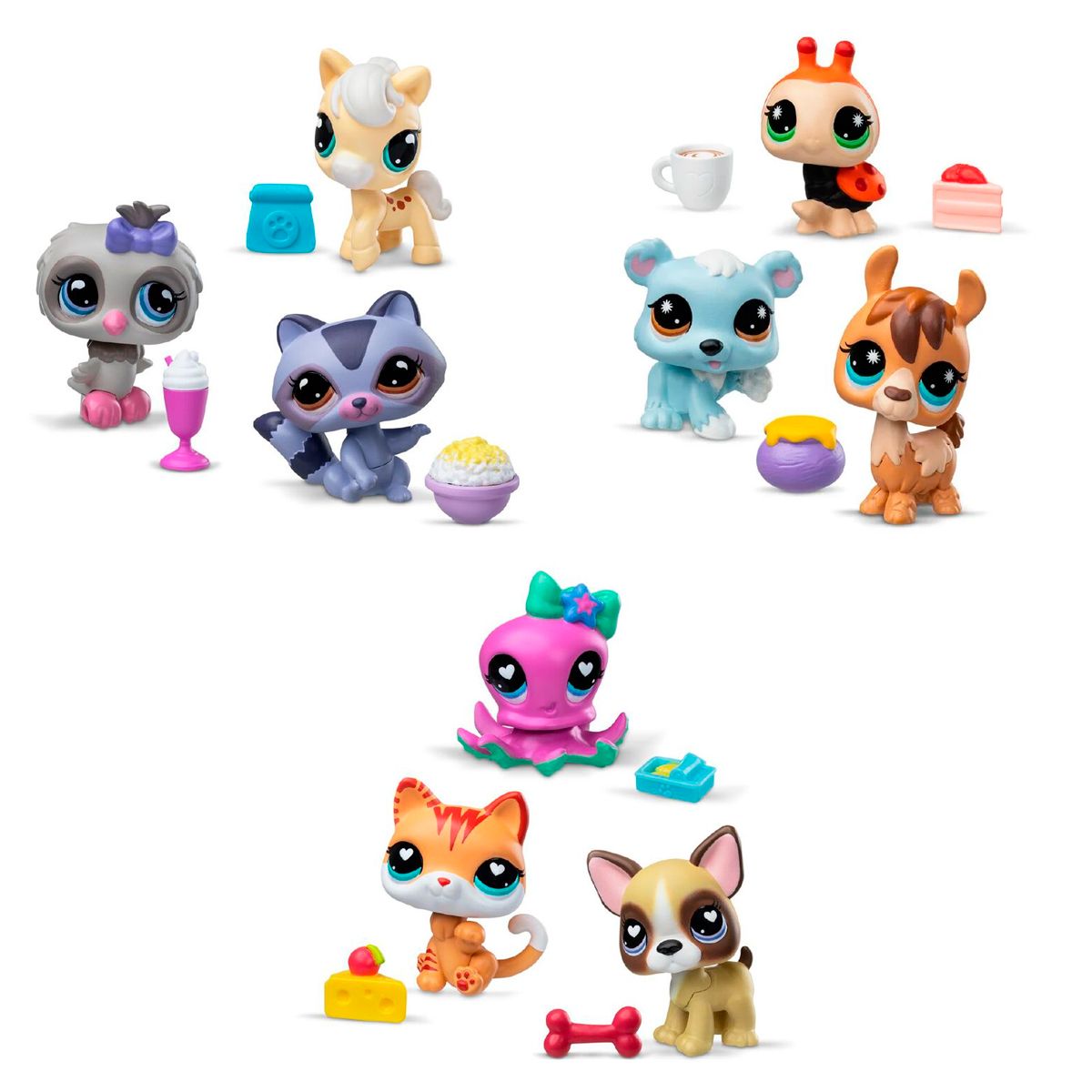 BASIC - Littlest Pet Shop – Set Trio en Tubo Wave 4 (Mascotas Coleccionables – Surtido)