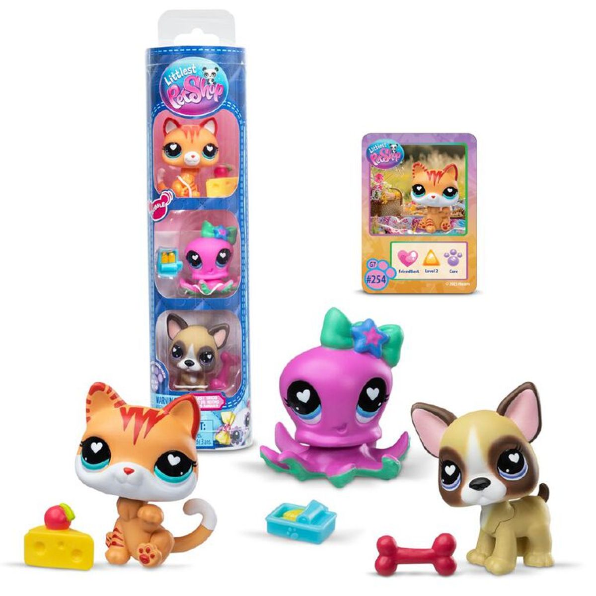 BASIC - Littlest Pet Shop – Set Trio en Tubo Wave 4 (Mascotas Coleccionables – Surtido)