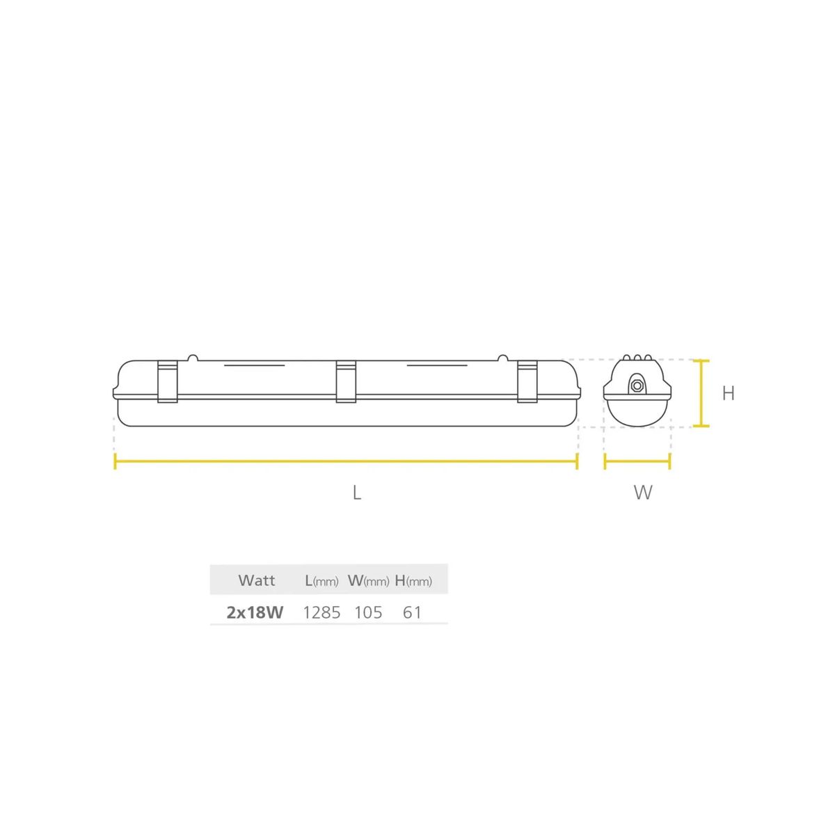 SYLVANIA - Lampara  Hermetica LED 2x18 W 6500 K Sylvania
