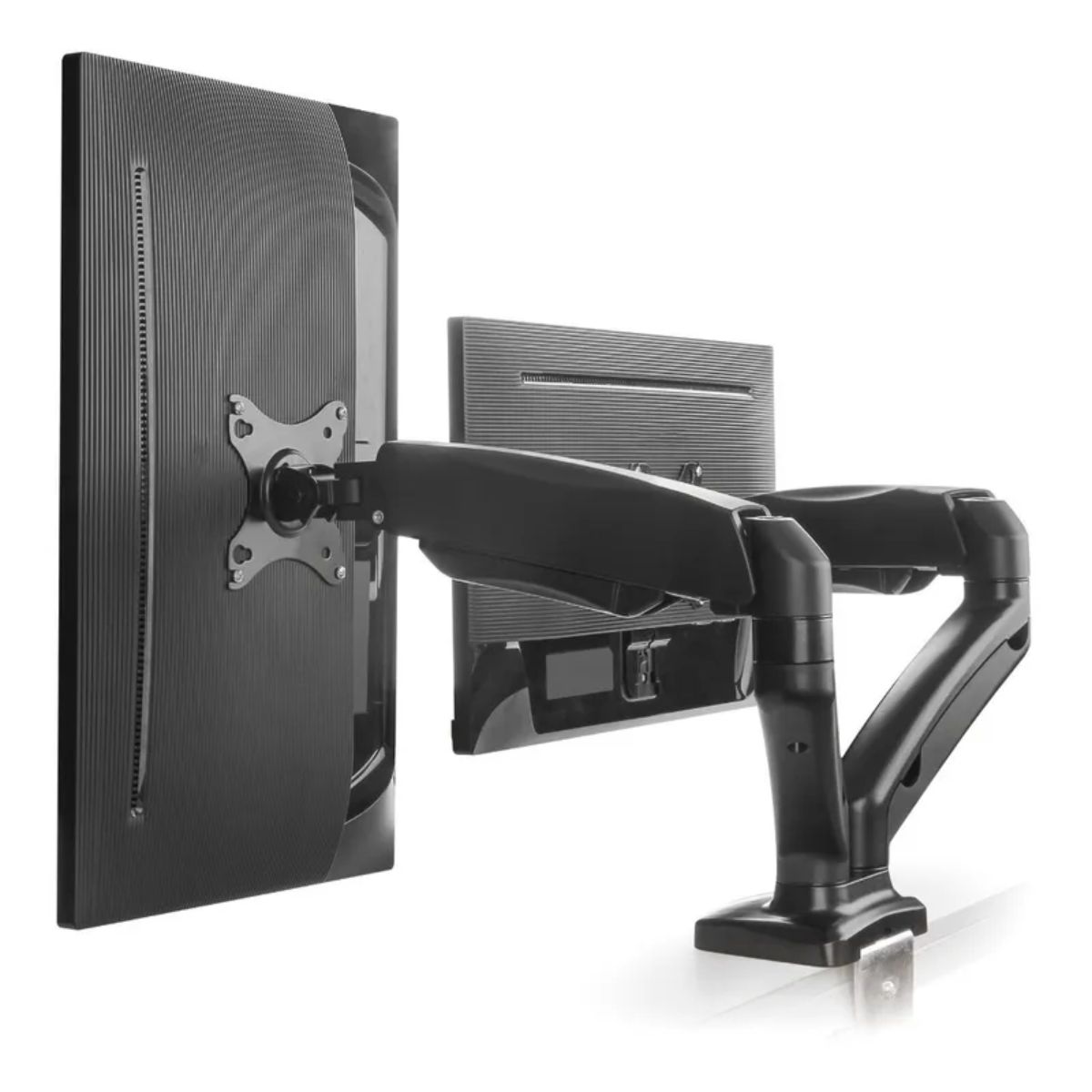ERGONOMUS - Soporte Brazo Monitor Para 2 Pantallas Lcd Led Escritorio Negro