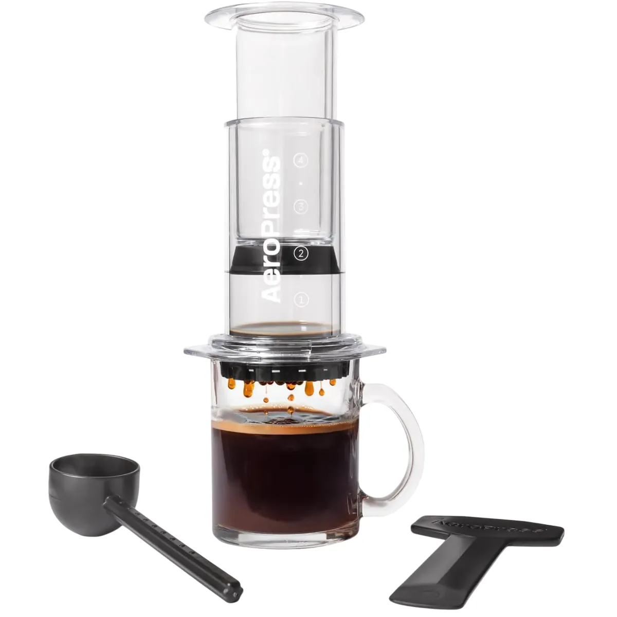AEROPRESS - AeroPress Prensa de Café Transparente 3-en-1 Tritan Portátil