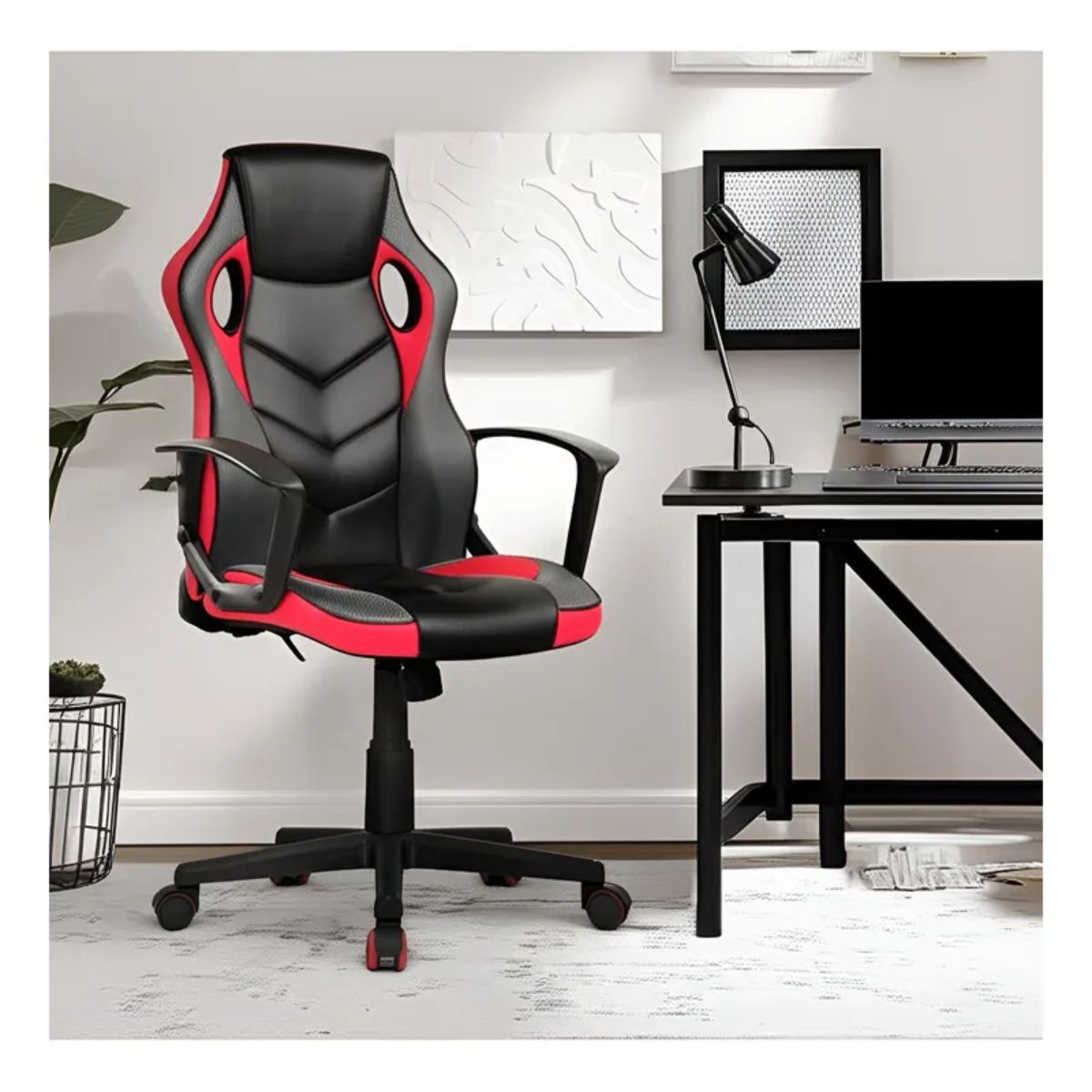 ERGONOMUS - Silla De Oficina Gamer Gerencial Giratoria Color Rojo