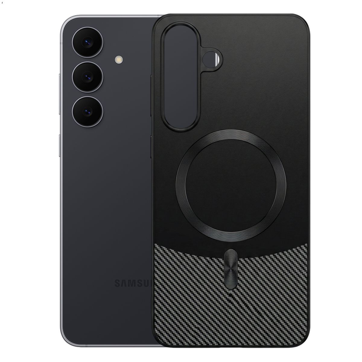 GENERICO - Case Estuche Carbono Carga Magnética Compatible Samsung S25 FE Negro