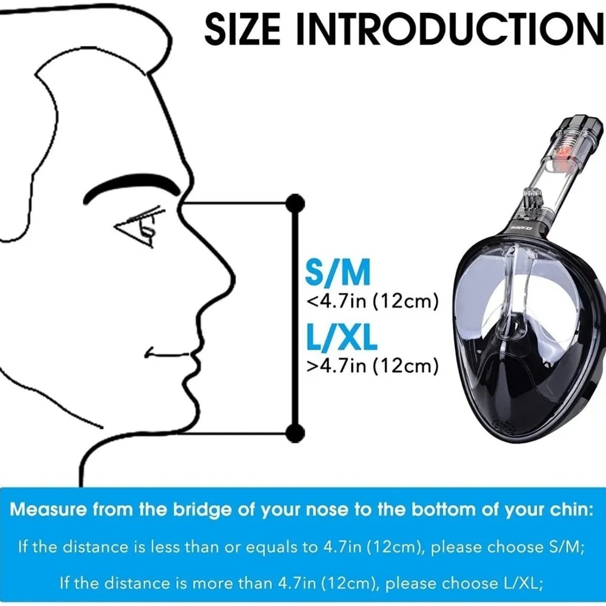 GENERICO - Mascara Buceo Careta Snorkel Full Face Gopro