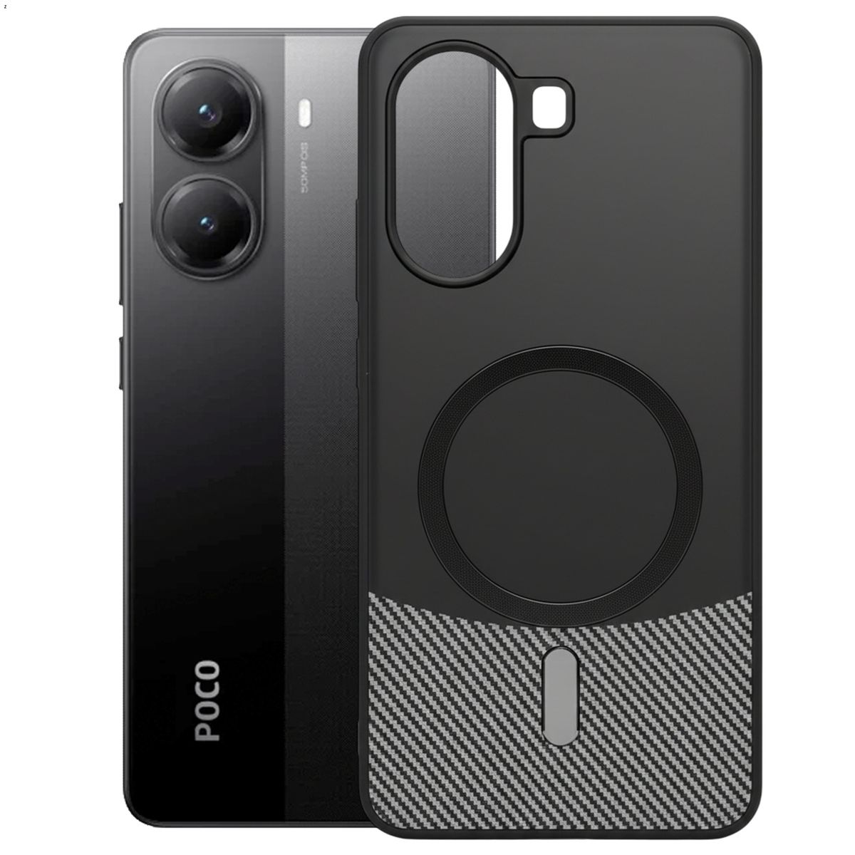 GENERICO - Funda Estuche Carbono Carga Magnética Compatible Xiaomi Poco X7 Pro 5G