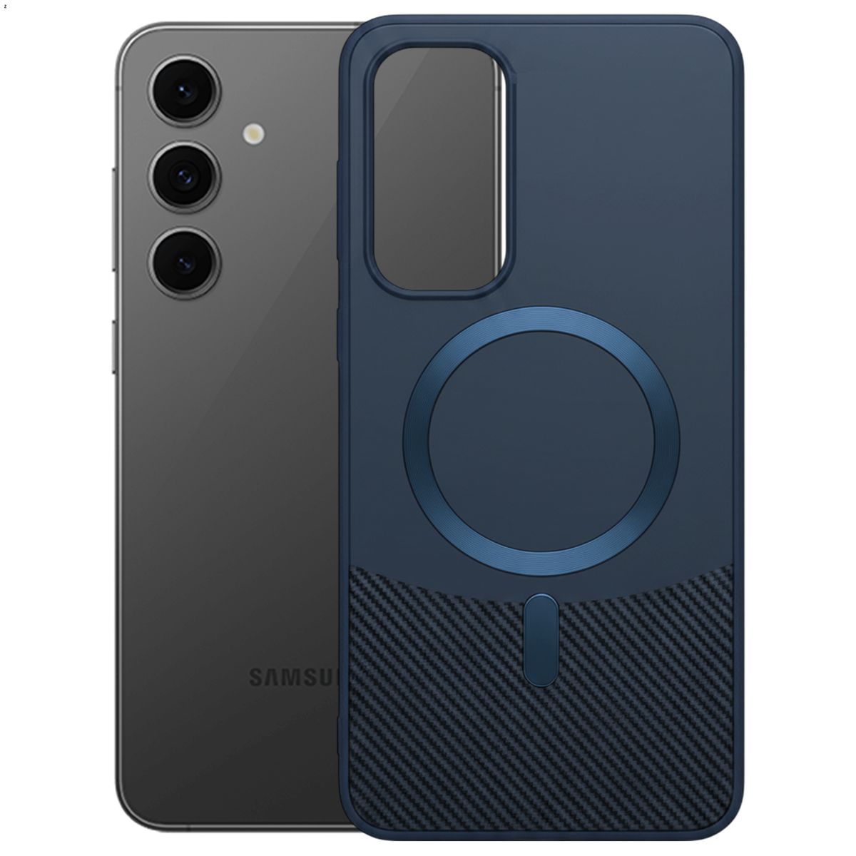 GENERICO - Funda Estuche Carbono Carga Magnética Compatible Samsung S24 FE