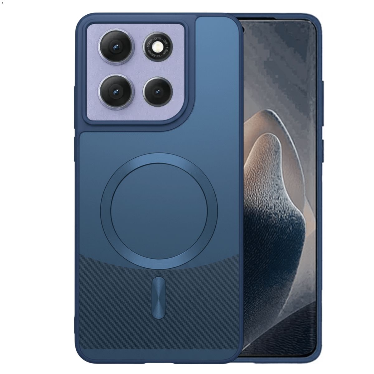 GENERICO - Funda Estuche Carbono Carga Magnética Compatible Motorola G86