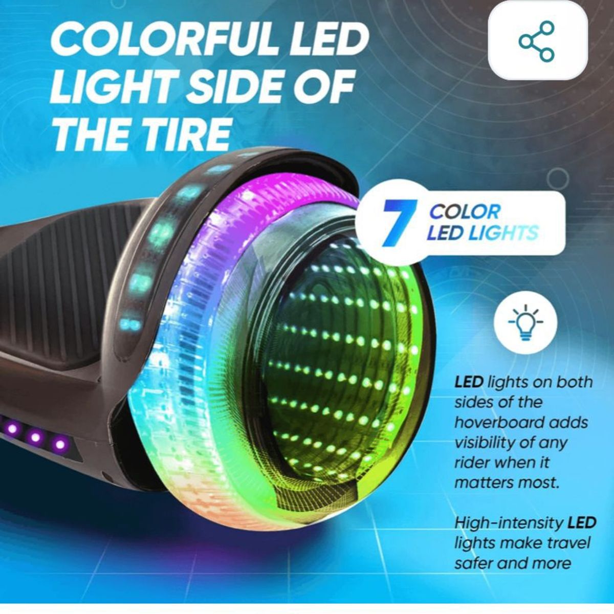 GENERICO - Malumeta Patineta Eléctrica 6.5 Bluetooth Luces