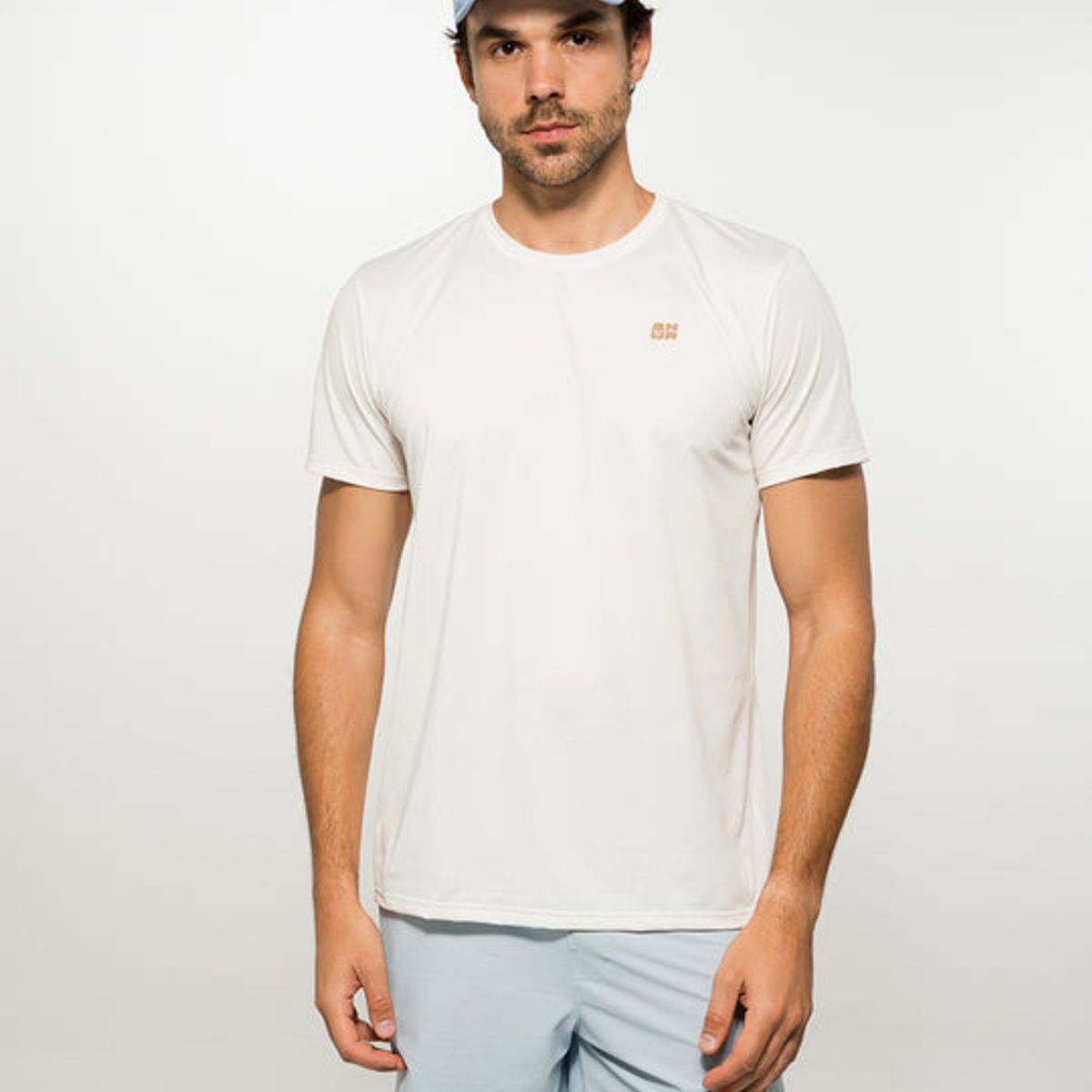 NO RULES - Camiseta Tela Fria Basica Crema Logo 3D