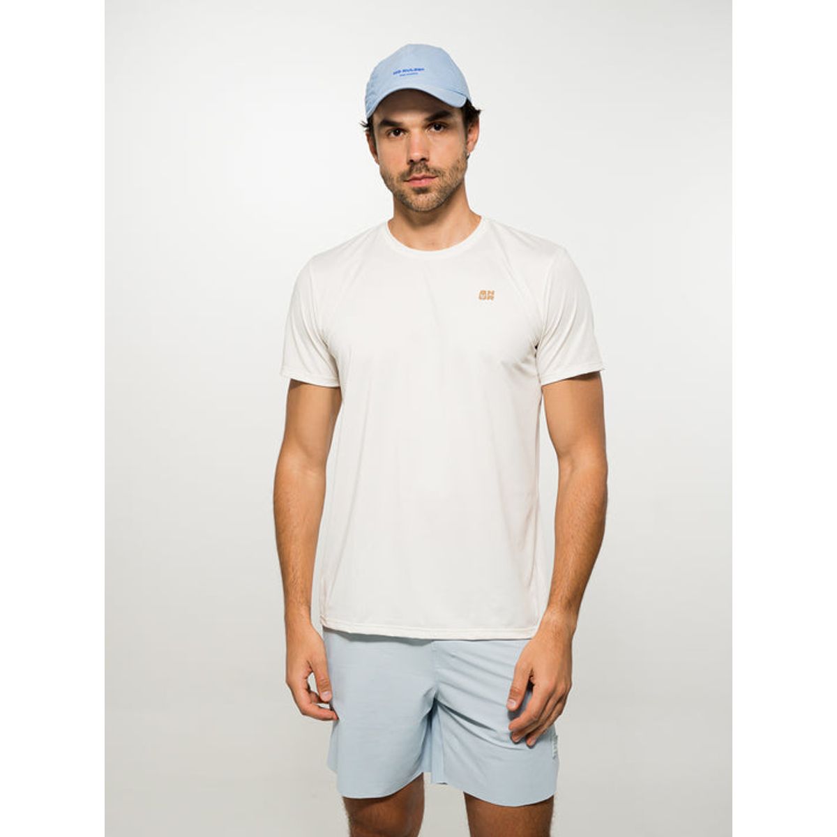 NO RULES - Camiseta Tela Fria Basica Crema Logo 3D
