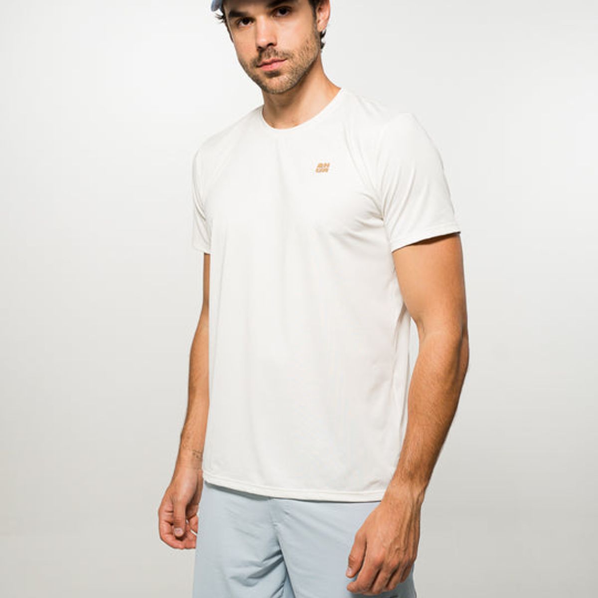 NO RULES - Camiseta Tela Fria Basica Crema Logo 3D