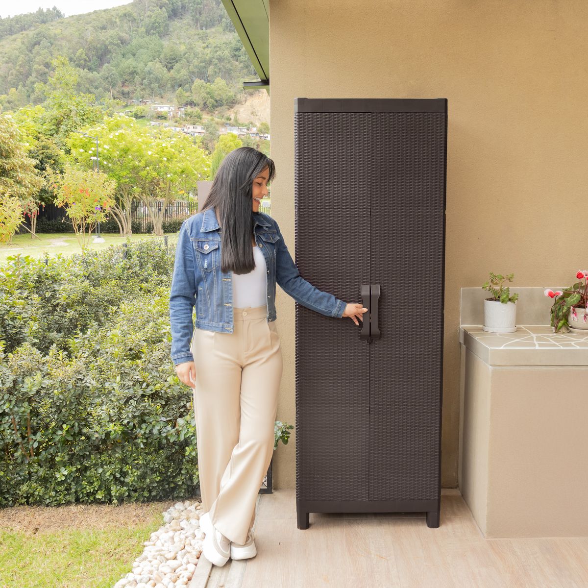 PLASTICOS MQ - Armario Plastico Grande Organizador Multiusos Exterior Mq