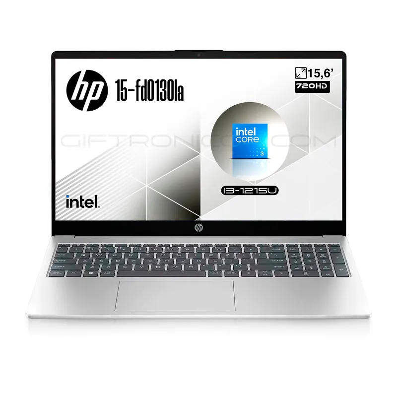 HP - Portátil Hp 15-fd0130la  156 HD  Intel i3-1215U  8GB RAM 512GB SSD  Plateado