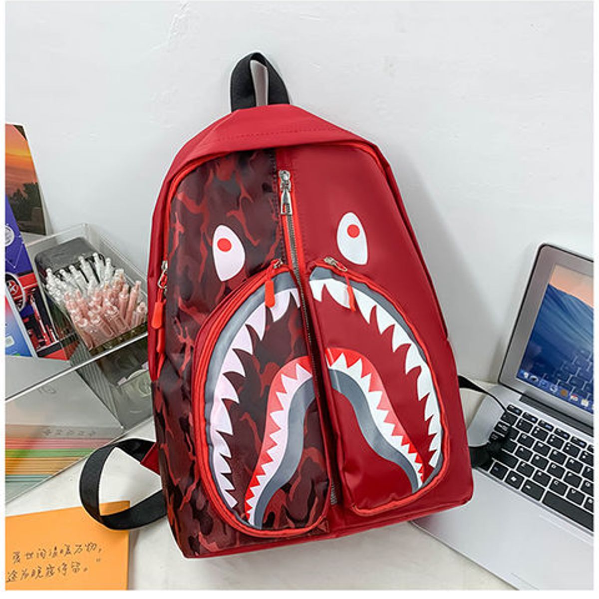 GENERICO - Maleta Escolar Infantil con Diseño de Tiburón