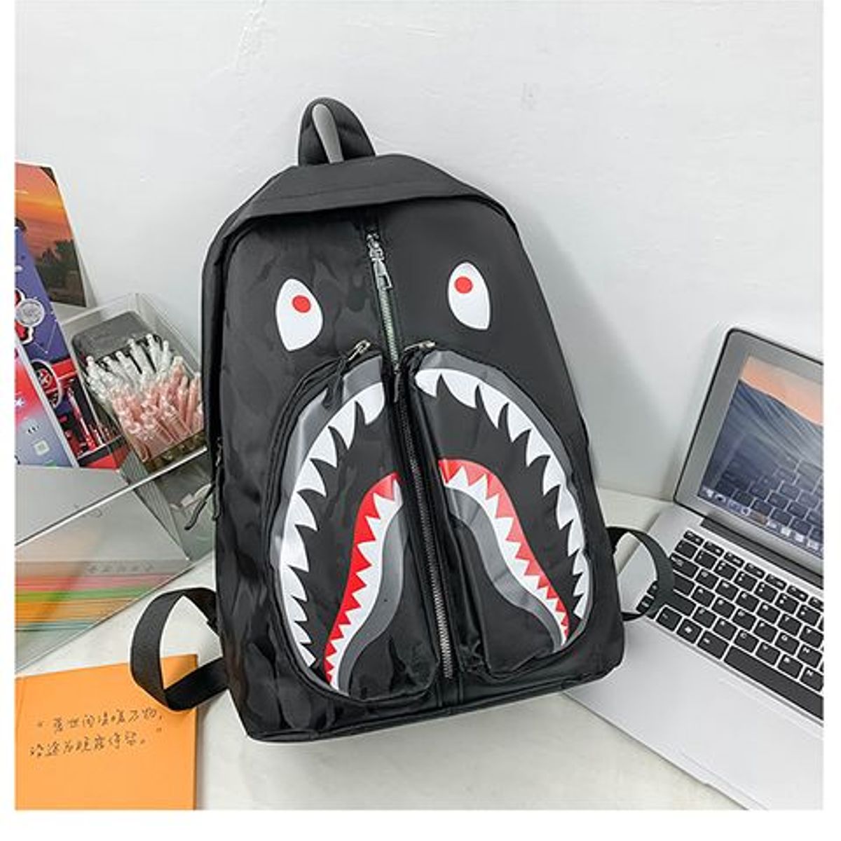 GENERICO - Maleta Escolar Infantil con Diseño de Tiburón