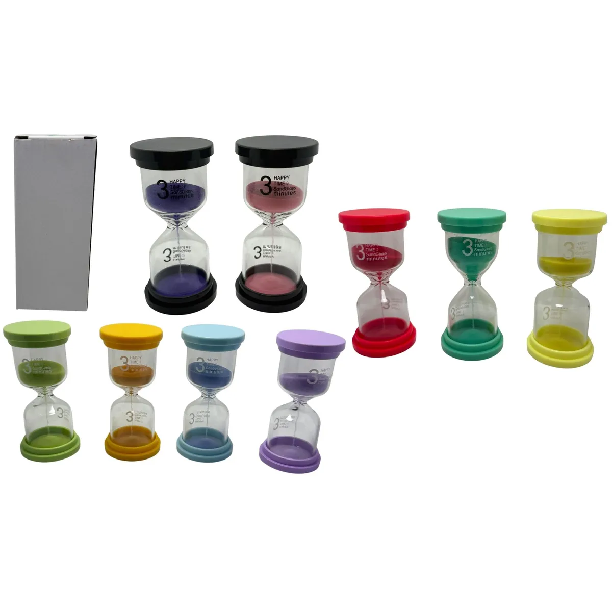 MAZUGI - Reloj Arena 3 Minutos Tiempo Real Temporizador Decoración Vidrio