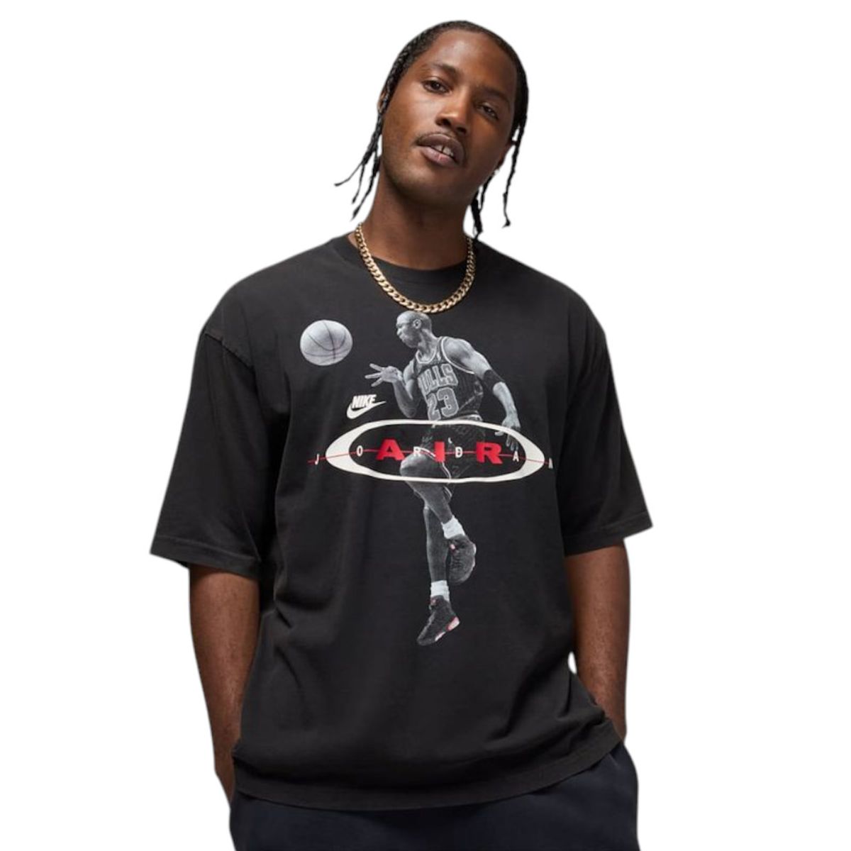 NIKE - Camiseta Nike M J Brk 2Air Reissue Ss Crw Hombre-Negro