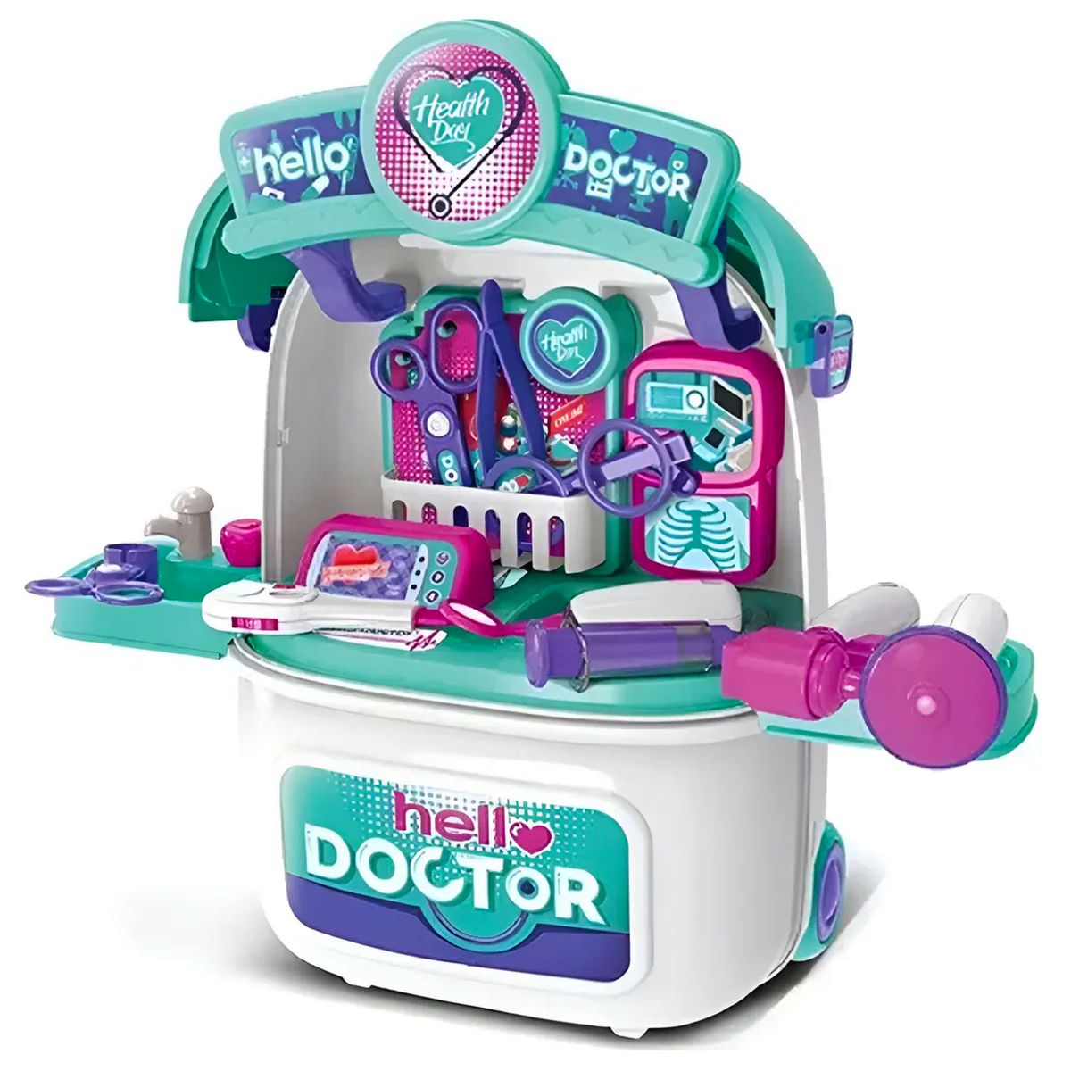 ONE PIXEL - Kit Maleta De Juego Doctor Educativo Carrito Infantil Para Niños Rol Médicos