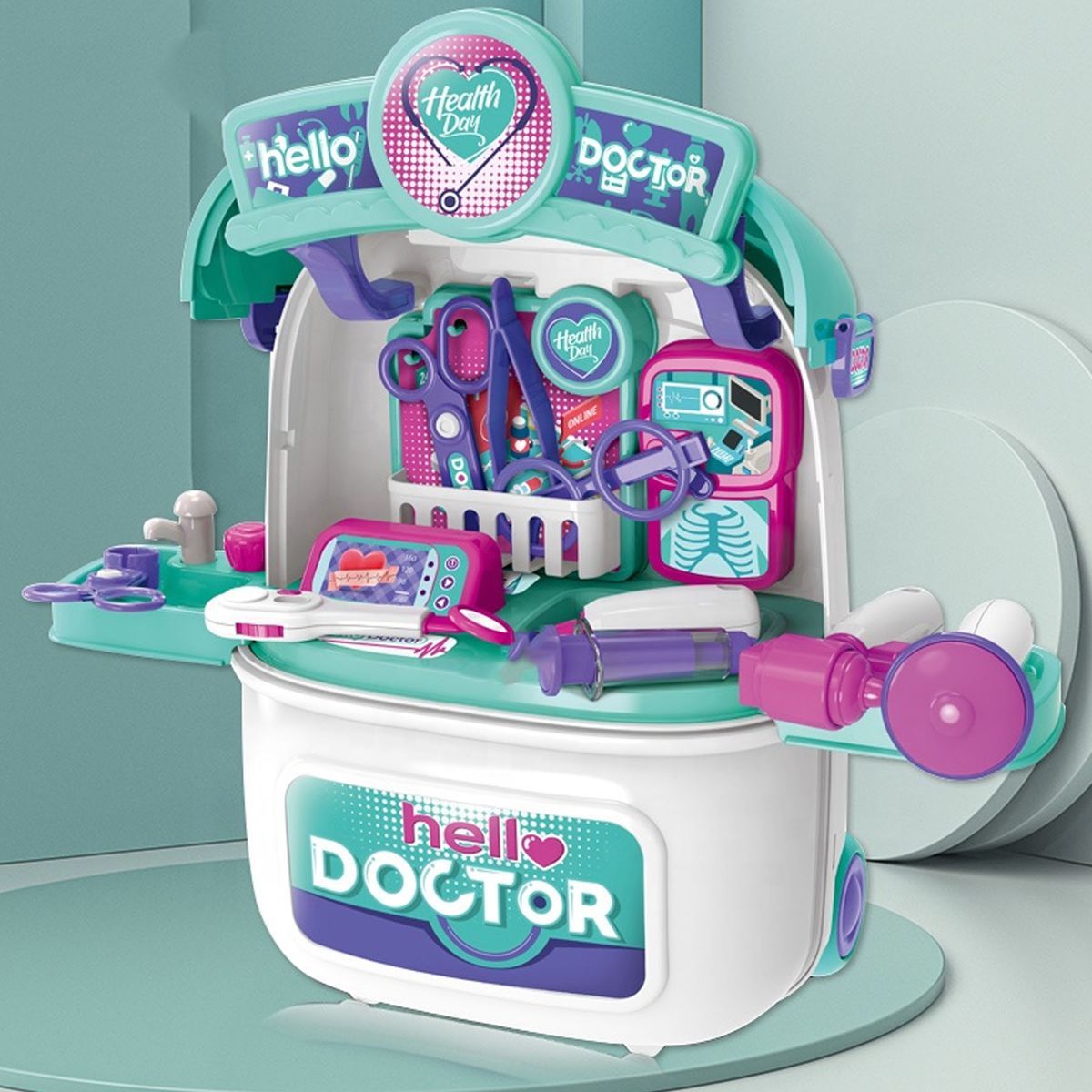ONE PIXEL - Kit Maleta De Juego Doctor Educativo Carrito Infantil Para Niños Rol Médicos