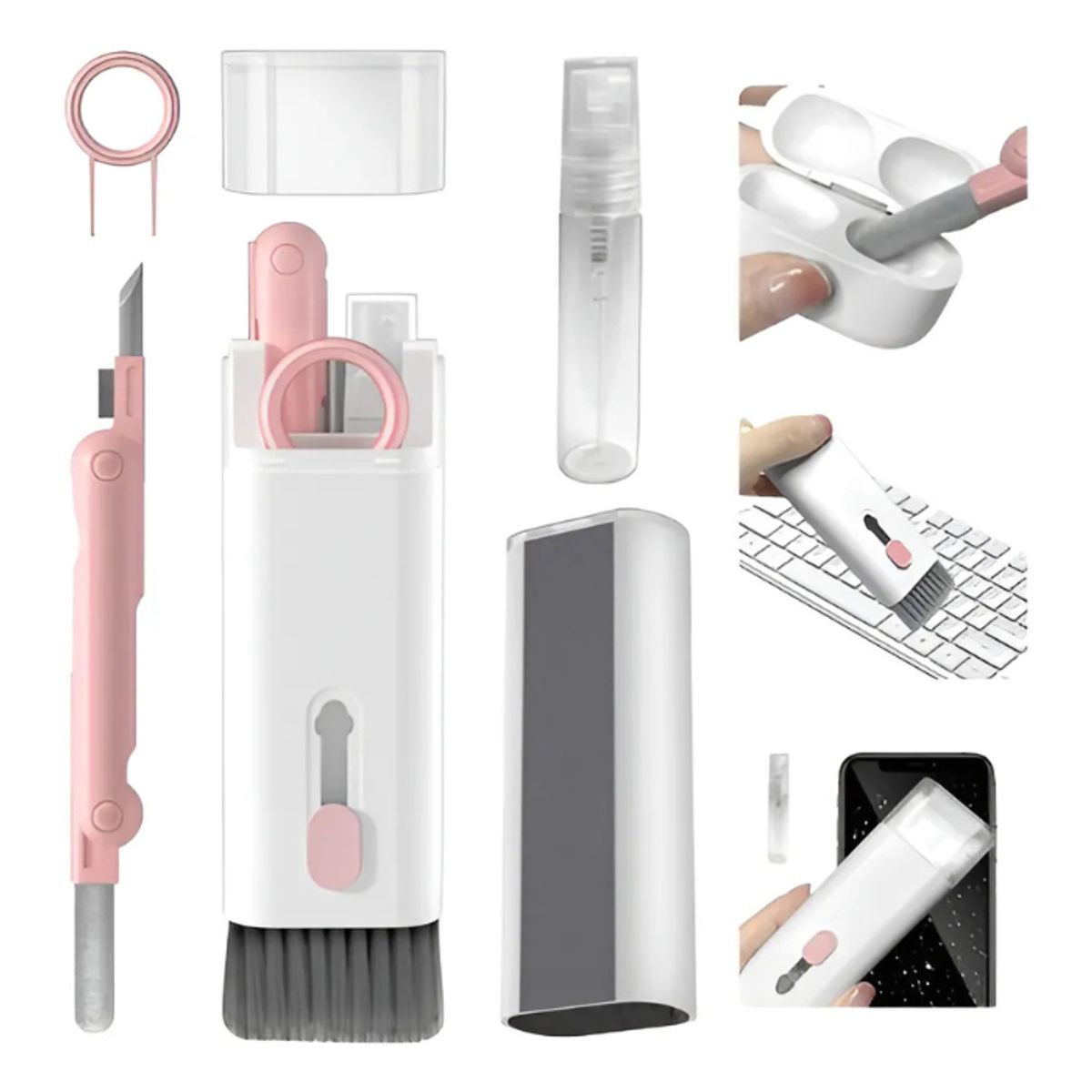 GENERICO - Kit De Cepillo De Limpieza De Teclado De Computadora Color Rosa