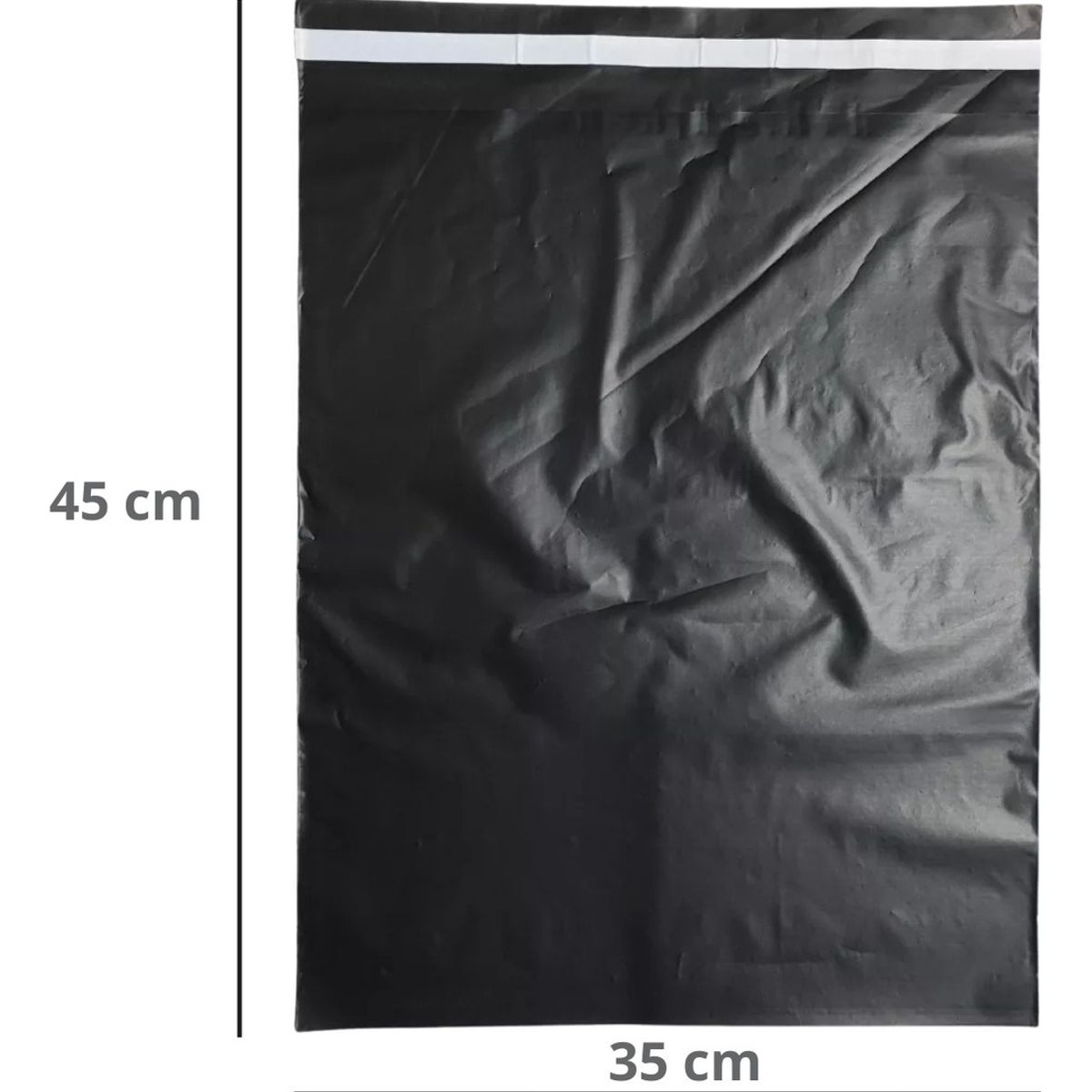 GENERICO - Bolsas De Seguridad 35 X 45cm Lisas Mensajeria 100 Unidades Negro