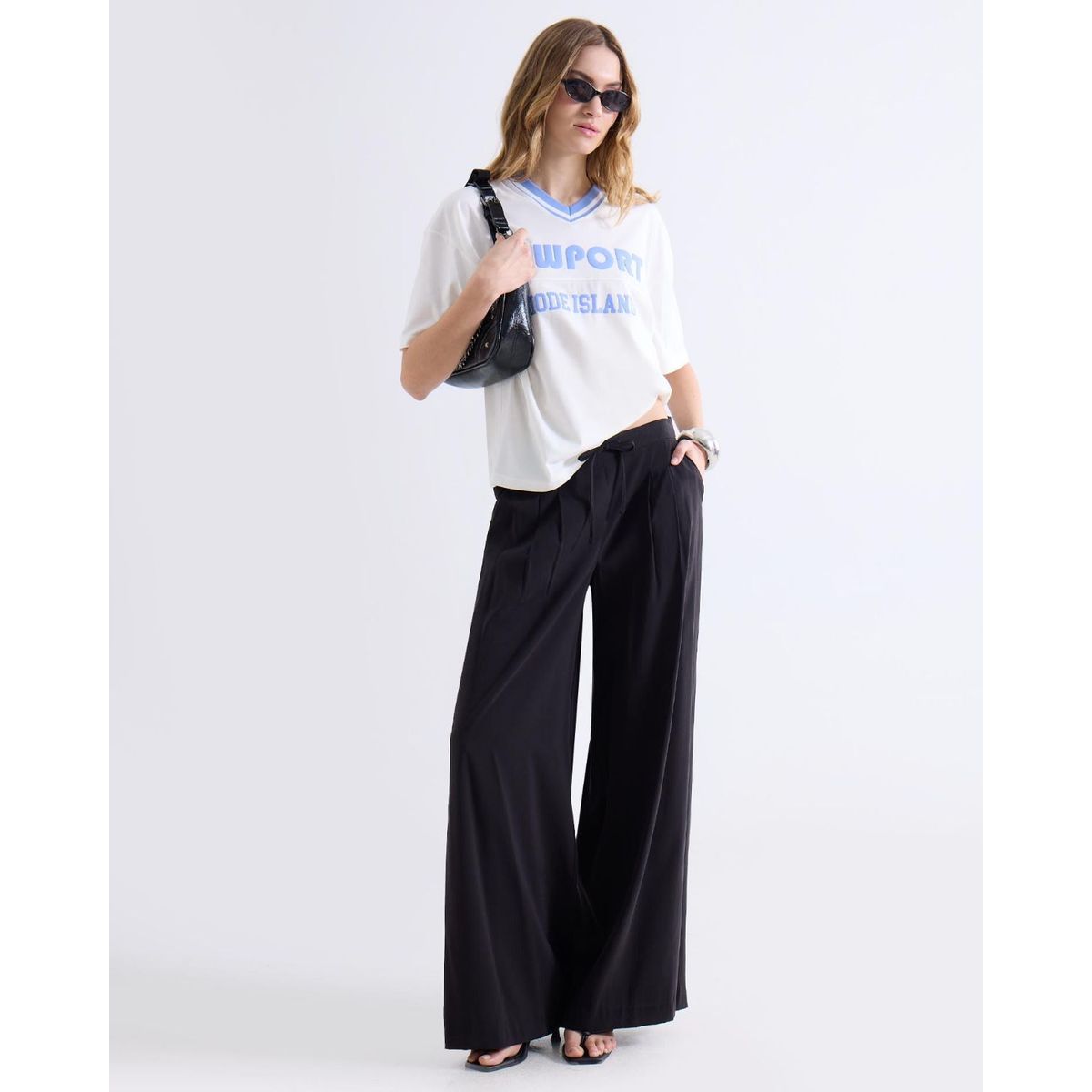 SEVEN SEVEN - Pantalón Con Pretina Ajustable  Para Mujer Negro Seven Seven