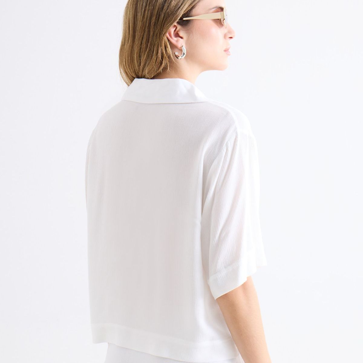 SEVEN SEVEN - Blusa Resort Tejida  Para Mujer Crema Seven Seven