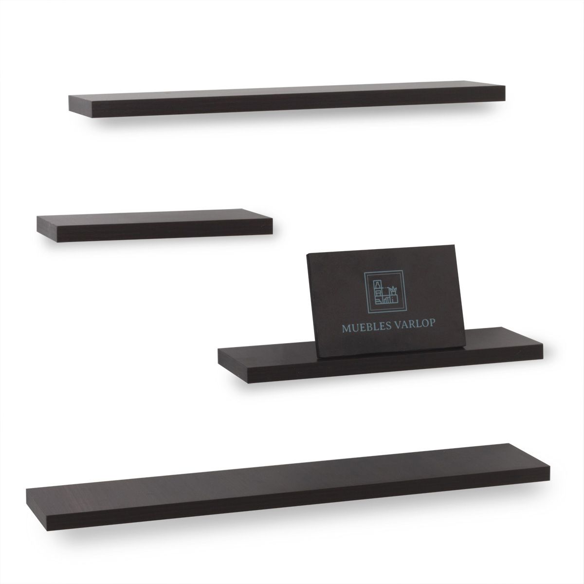 GENERICO - Repisas Flotantes Modernas Negro Volcanico Set X 4 Un Decoracion Moderna