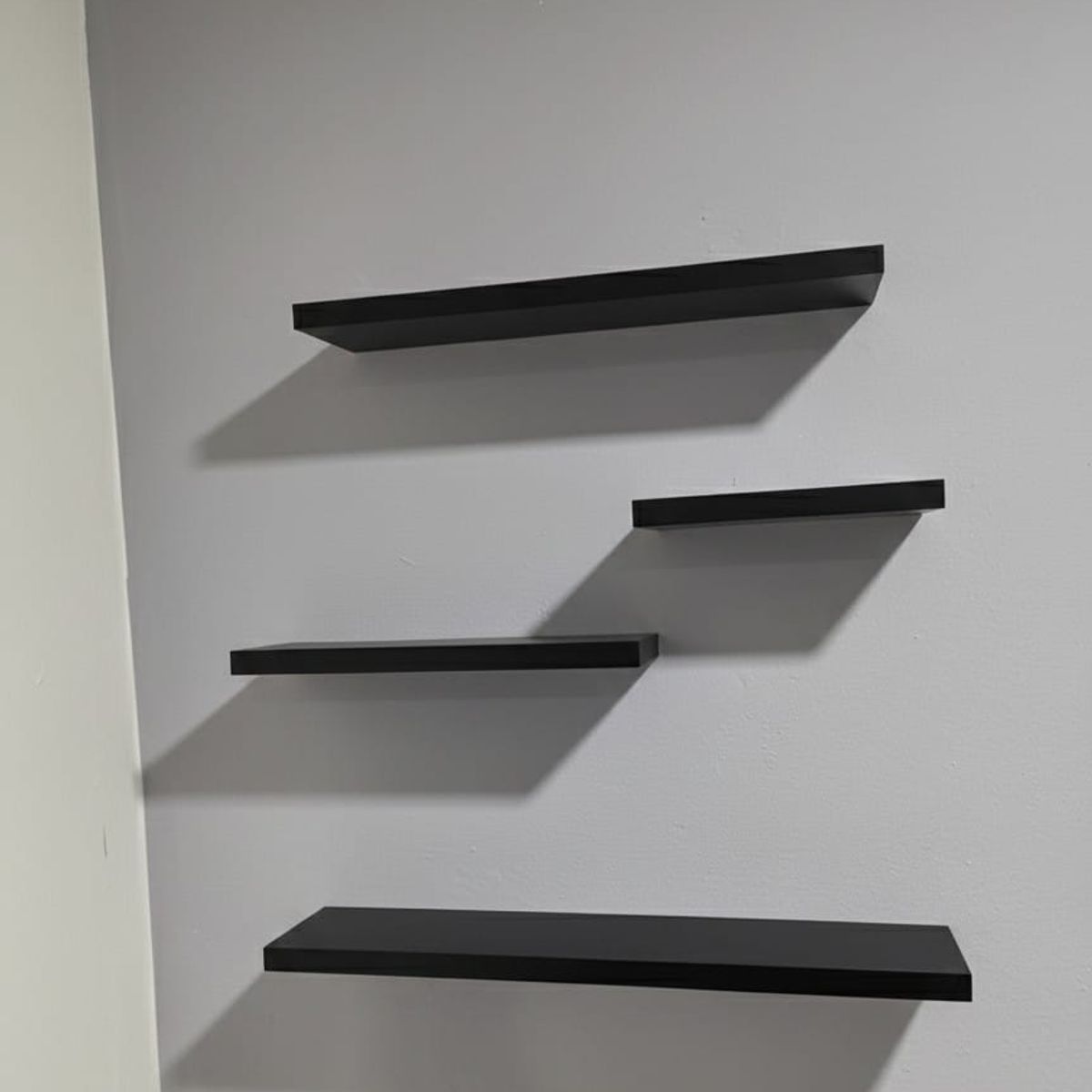 GENERICO - Repisas Flotantes Modernas Negro Volcanico Set X 4 Un Decoracion Moderna